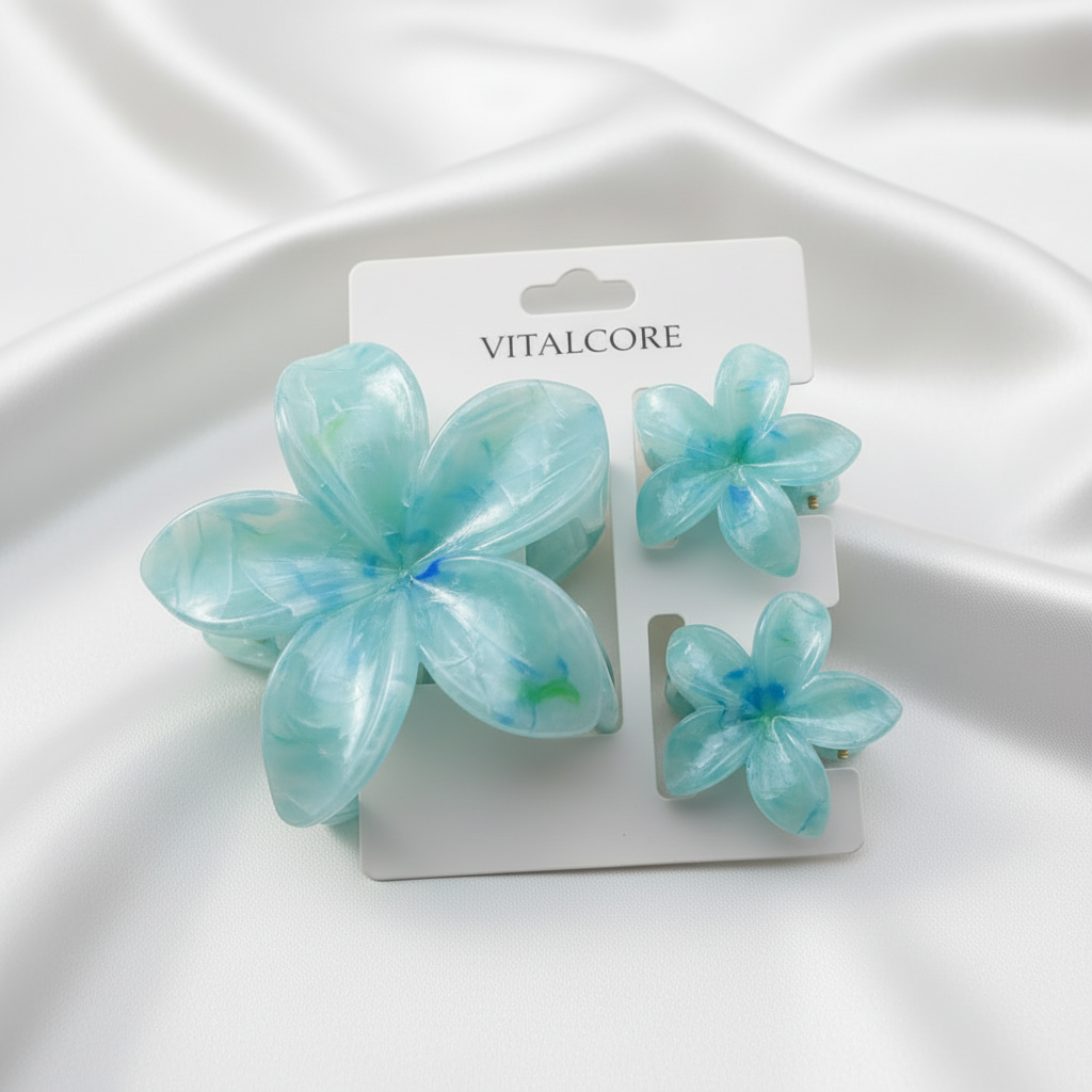 3 Piece Flower Hair Clip Set