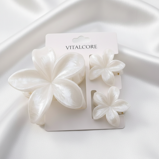 3 Piece Flower Hair Clip Set